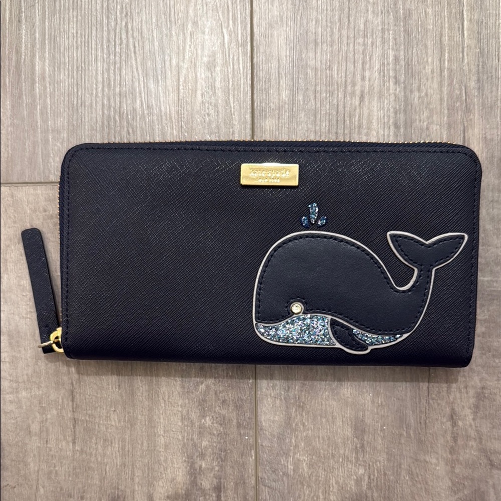 Kate Spade Blue Wallet with Whale Design